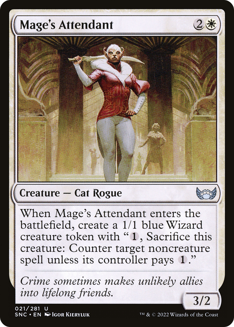 Mage's Attendant (SNC-021) - Streets of New Capenna Foil - Premium MTG Single from Wizards of the Coast - Just $0.08! Shop now at Game Crave Tournament Store