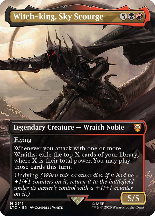 Witch-king, Sky Scourge (LTC-511) - Tales of Middle-earth Commander (Borderless) Foil - Premium MTG Single from Wizards of the Coast - Just $0.26! Shop now at Game Crave Tournament Store