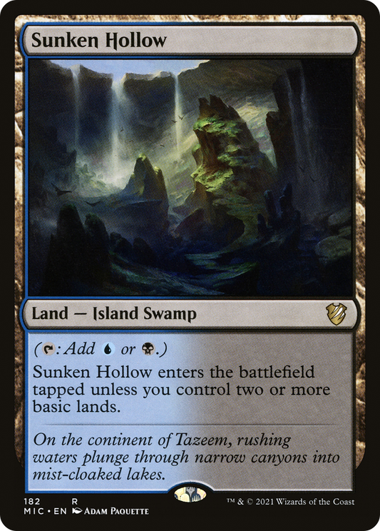 Sunken Hollow (MIC-182) - Midnight Hunt Commander - Premium MTG Single from Wizards of the Coast - Just $0.08! Shop now at Game Crave Tournament Store