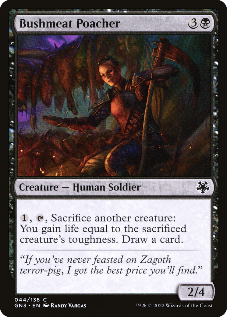 Bushmeat Poacher (GN3-044) - Game Night: Free-for-All - Premium MTG Single from Wizards of the Coast - Just $0.25! Shop now at Game Crave Tournament Store