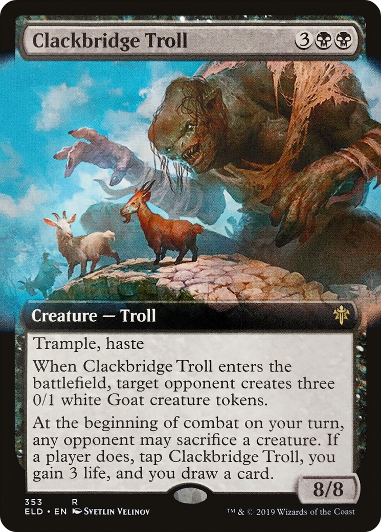 Clackbridge Troll (ELD-353) - Throne of Eldraine: (Extended Art) Foil - Premium MTG Single from Wizards of the Coast - Just $1.04! Shop now at Game Crave Tournament Store
