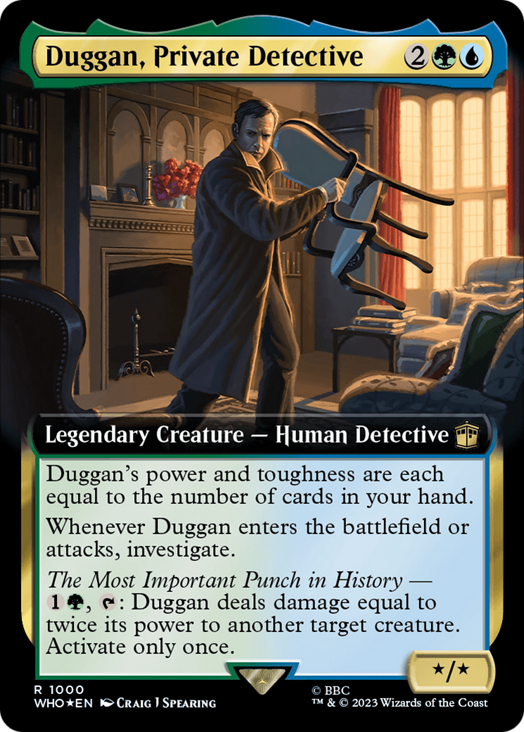 Duggan, Private Detective (WHO-1000) - Doctor Who: (Extended Art) Foil - Premium MTG Single from Wizards of the Coast - Just $0.82! Shop now at Game Crave Tournament Store