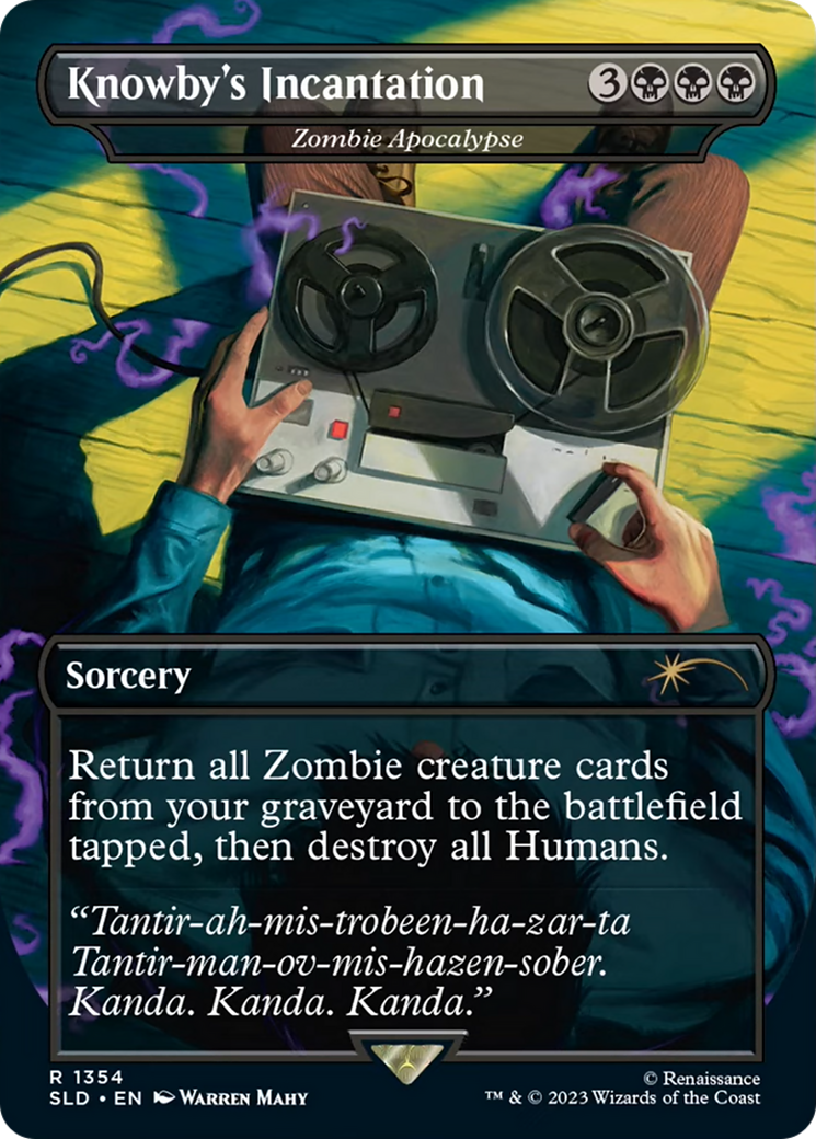 Zombie Apocalypse (SLD-1354) - Secret Lair Drop / Knowby's Incantation (Borderless) - Premium MTG Single from Wizards of the Coast - Just $1.20! Shop now at Game Crave Tournament Store