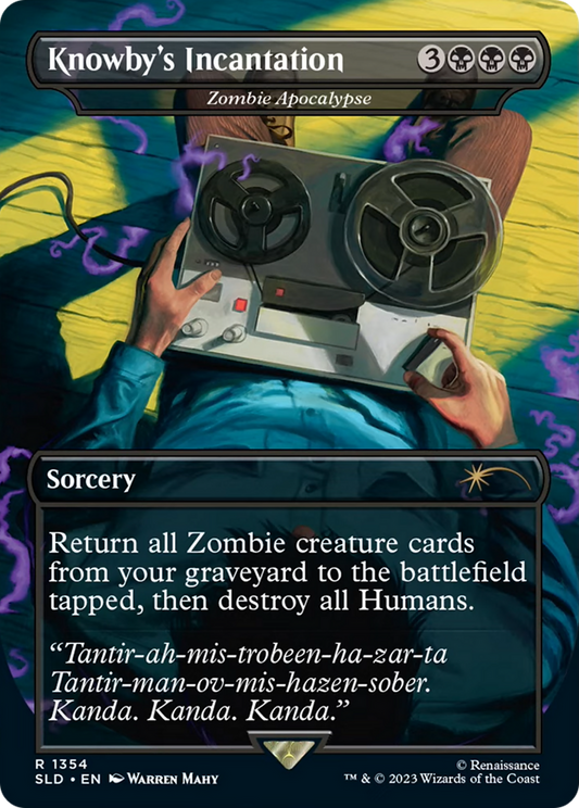 Zombie Apocalypse (SLD-1354) - Secret Lair Drop / Knowby's Incantation (Borderless) Foil - Premium MTG Single from Wizards of the Coast - Just $1.09! Shop now at Game Crave Tournament Store