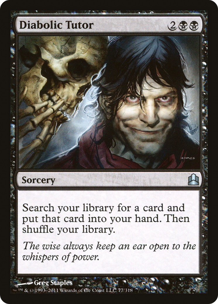 Diabolic Tutor (CMD-077) - Commander 2011 - Premium MTG Single from Wizards of the Coast - Just $0.21! Shop now at Game Crave Tournament Store