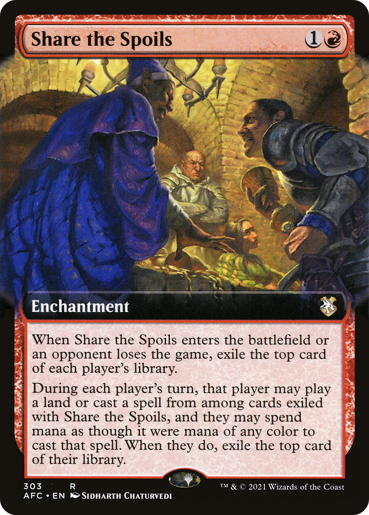 Share the Spoils (AFC-303) - Forgotten Realms Commander: (Extended Art) - Premium MTG Single from Wizards of the Coast - Just $0.71! Shop now at Game Crave Tournament Store