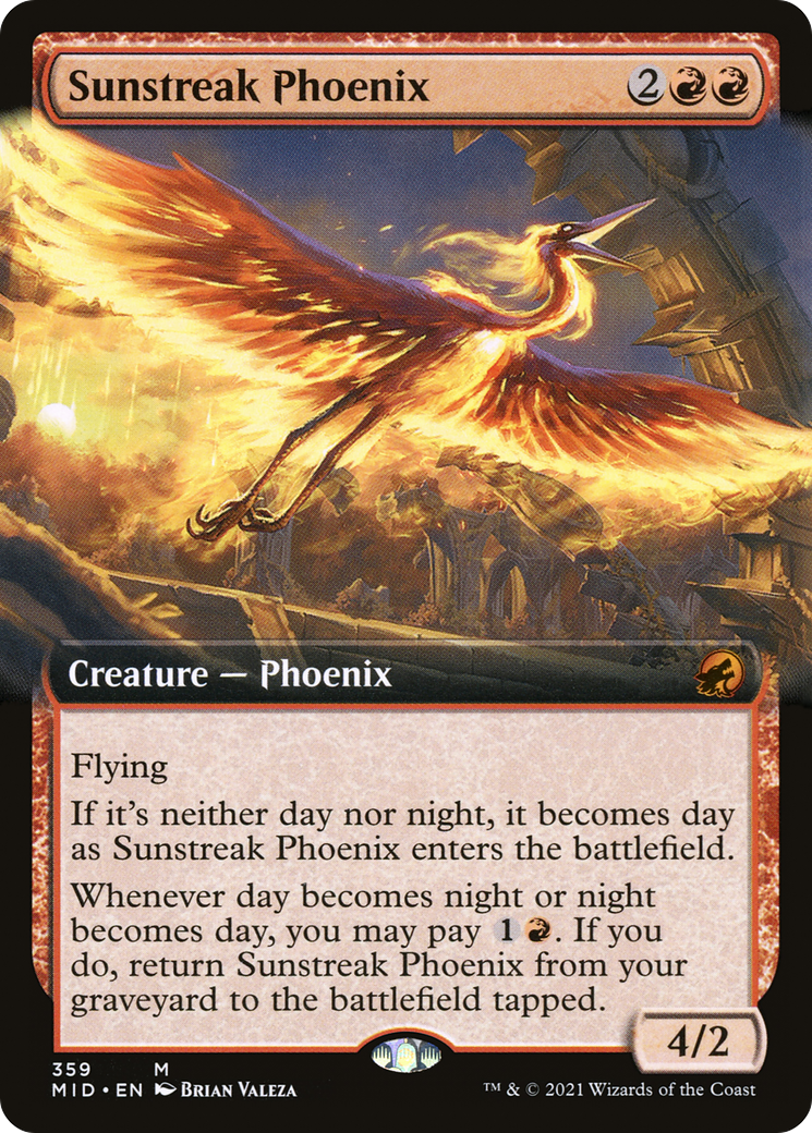 Sunstreak Phoenix (MID-359) - Innistrad: Midnight Hunt: (Extended Art) Foil - Premium MTG Single from Wizards of the Coast - Just $0.10! Shop now at Game Crave Tournament Store