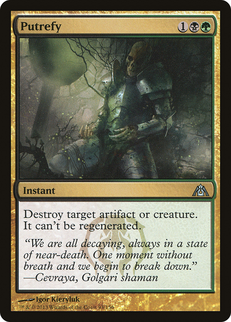 Putrefy (DGM-093) - Dragon's Maze Foil - Premium MTG Single from Wizards of the Coast - Just $0.25! Shop now at Game Crave Tournament Store