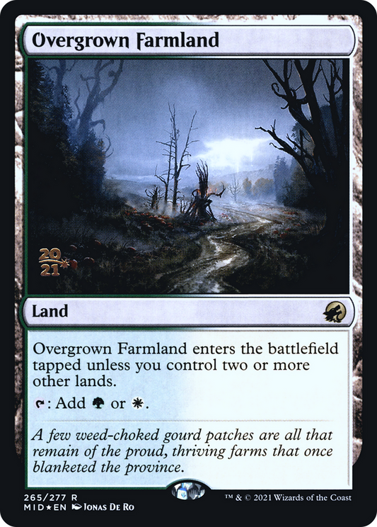 Overgrown Farmland (PMID-265S) - Innistrad: Midnight Hunt Promos Foil - Premium MTG Single from Wizards of the Coast - Just $1.09! Shop now at Game Crave Tournament Store