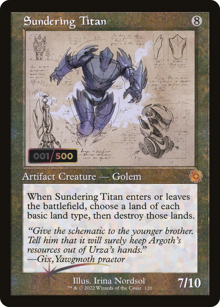 Sundering Titan (BRR-120Z) - The Brothers' War Retro Artifacts Foil - Premium MTG Single from Wizards of the Coast - Just $59.46! Shop now at Game Crave Tournament Store