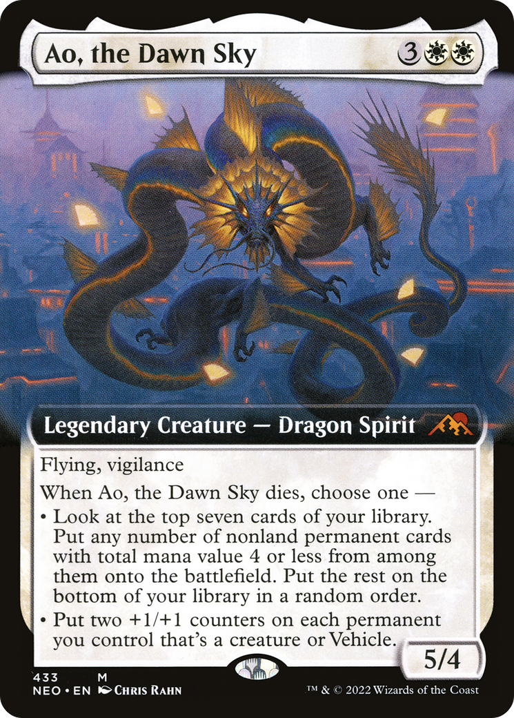 Ao, the Dawn Sky (NEO-433) - Kamigawa: Neon Dynasty: (Extended Art) - Premium MTG Single from Wizards of the Coast - Just $0.67! Shop now at Game Crave Tournament Store