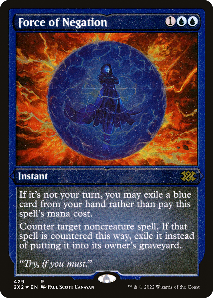 Force of Negation (2X2-429) - Double Masters 2022 Etched Foil - Premium MTG Single from Wizards of the Coast - Just $14! Shop now at Game Crave Tournament Store
