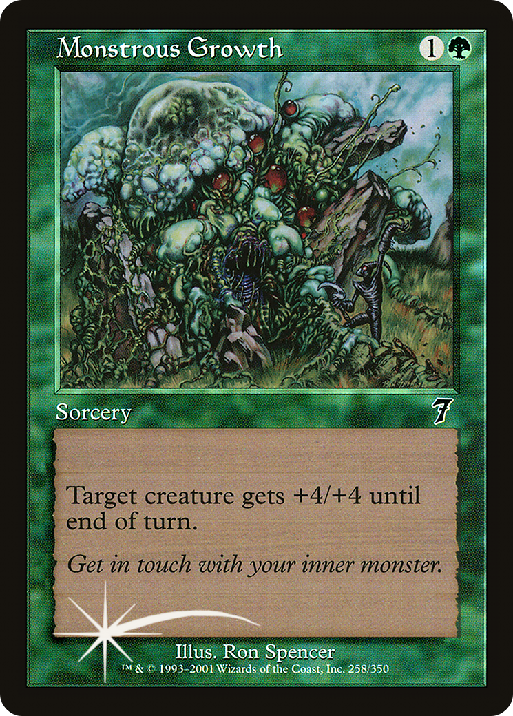 Monstrous Growth (7ED-258★) - Seventh Edition Foil - Premium MTG Single from Wizards of the Coast - Just $1.30! Shop now at Game Crave Tournament Store