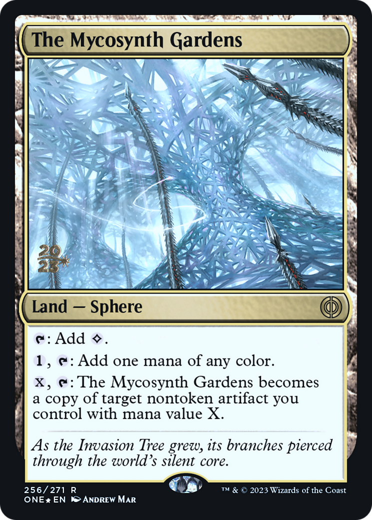 The Mycosynth Gardens (PONE-256S) - Phyrexia: All Will Be One Promos Foil - Premium MTG Single from Wizards of the Coast - Just $1.02! Shop now at Game Crave Tournament Store