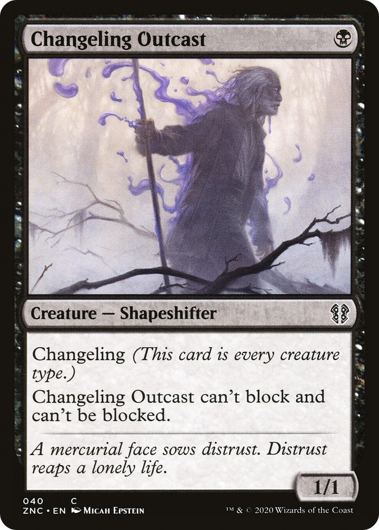Changeling Outcast (ZNC-040) - Zendikar Rising Commander - Premium MTG Single from Wizards of the Coast - Just $0.33! Shop now at Game Crave Tournament Store
