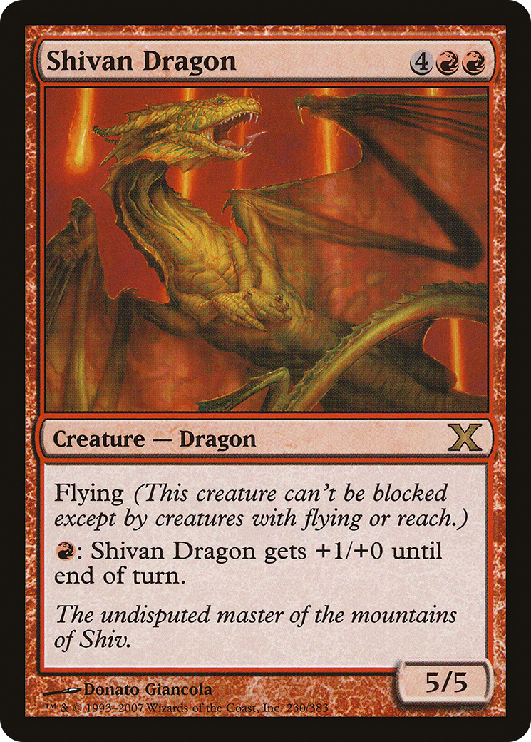 Shivan Dragon (10E-230) - Tenth Edition - Premium MTG Single from Wizards of the Coast - Just $0.09! Shop now at Game Crave Tournament Store
