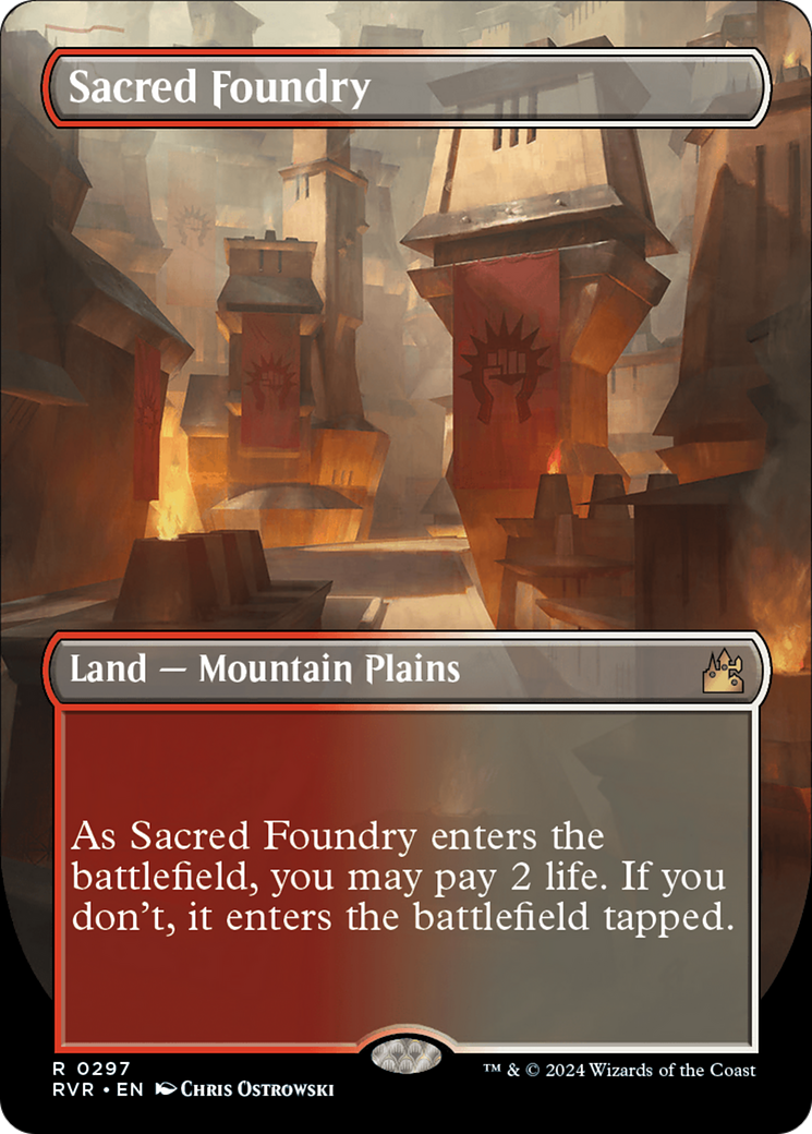 Sacred Foundry (RVR-297) - Ravnica Remastered (Borderless) - Premium MTG Single from Wizards of the Coast - Just $5.78! Shop now at Game Crave Tournament Store