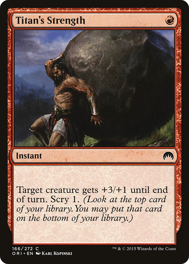 Titan's Strength (ORI-166) - Magic Origins Foil - Premium MTG Single from Wizards of the Coast - Just $0.25! Shop now at Game Crave Tournament Store