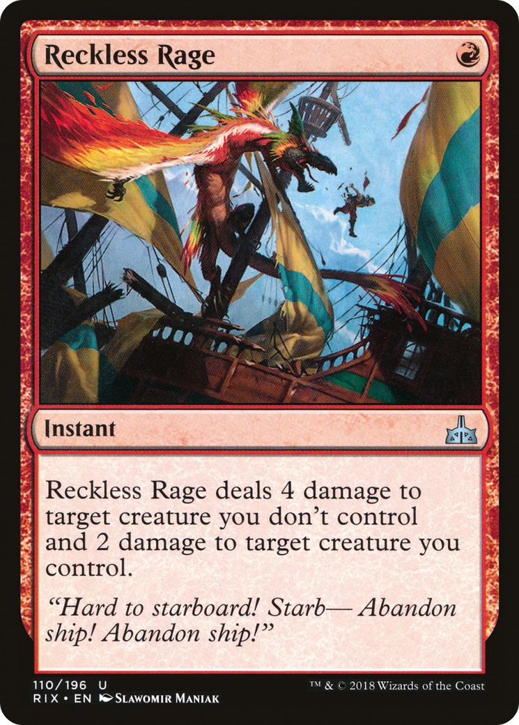 Reckless Rage (RIX-110) - Rivals of Ixalan - Premium MTG Single from Wizards of the Coast - Just $0.35! Shop now at Game Crave Tournament Store