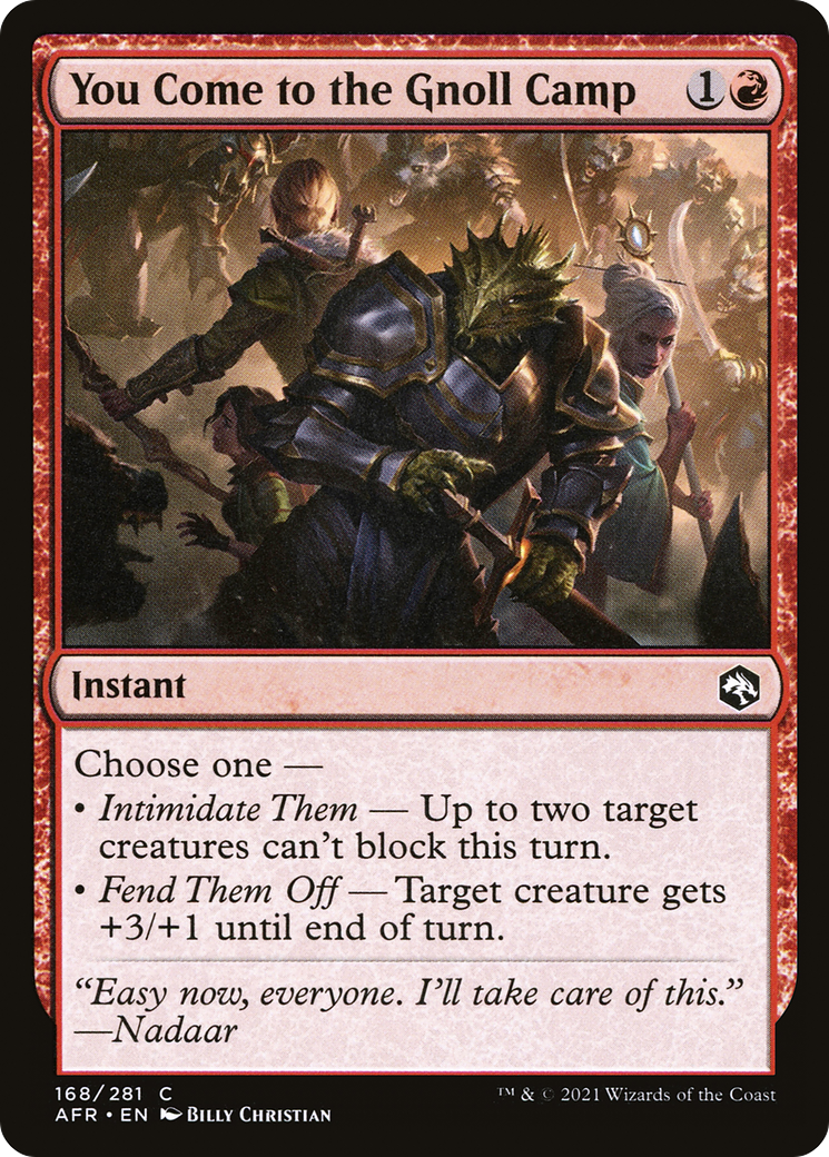 You Come to the Gnoll Camp (AFR-168) - Adventures in the Forgotten Realms Foil - Premium MTG Single from Wizards of the Coast - Just $0.25! Shop now at Game Crave Tournament Store