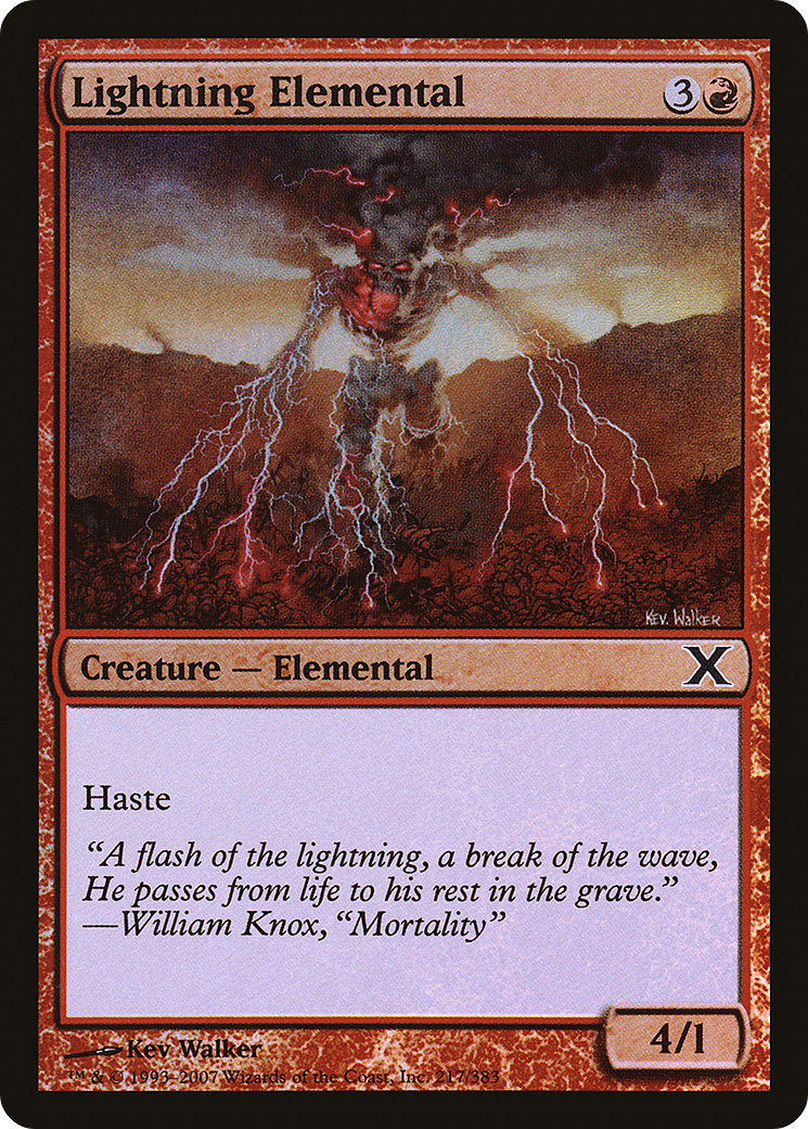 Lightning Elemental (10E-217★) - Tenth Edition Foil - Premium MTG Single from Wizards of the Coast - Just $0.08! Shop now at Game Crave Tournament Store