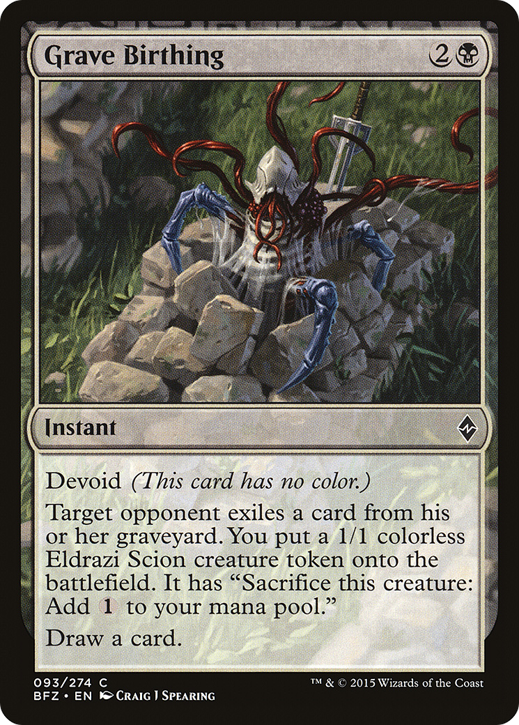 Grave Birthing (BFZ-093) - Battle for Zendikar: (devoid) Foil - Premium MTG Single from Wizards of the Coast - Just $0.25! Shop now at Game Crave Tournament Store