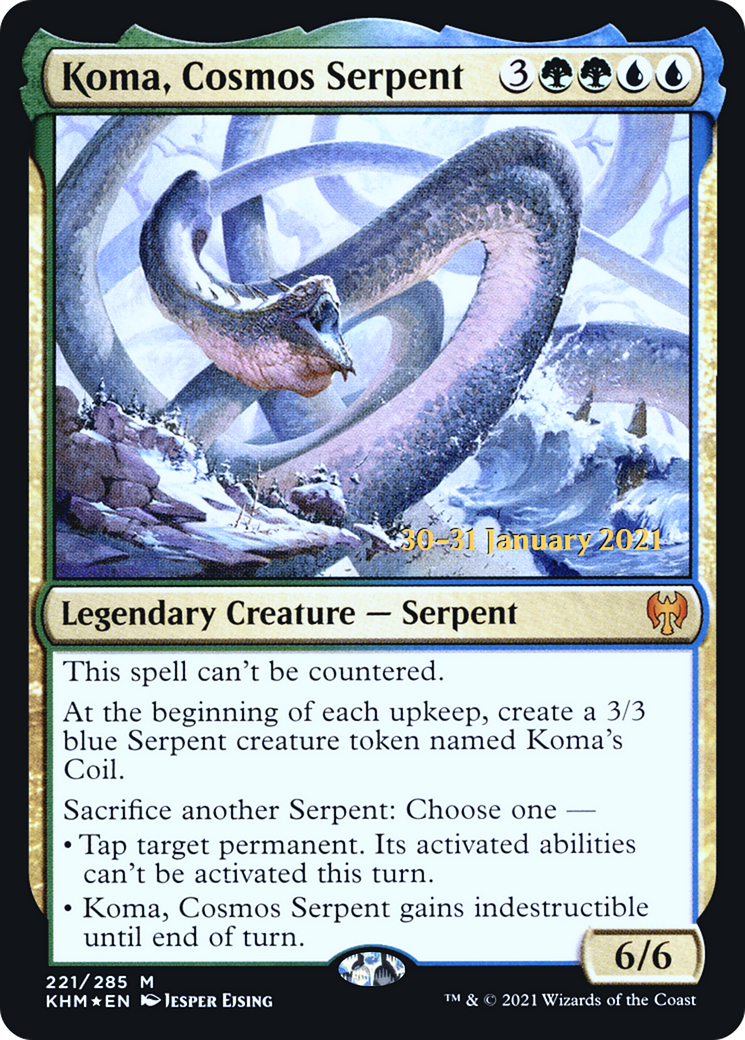 Koma, Cosmos Serpent (PKHM-221S) - Kaldheim Promos Foil - Premium MTG Single from Wizards of the Coast - Just $5.20! Shop now at Game Crave Tournament Store