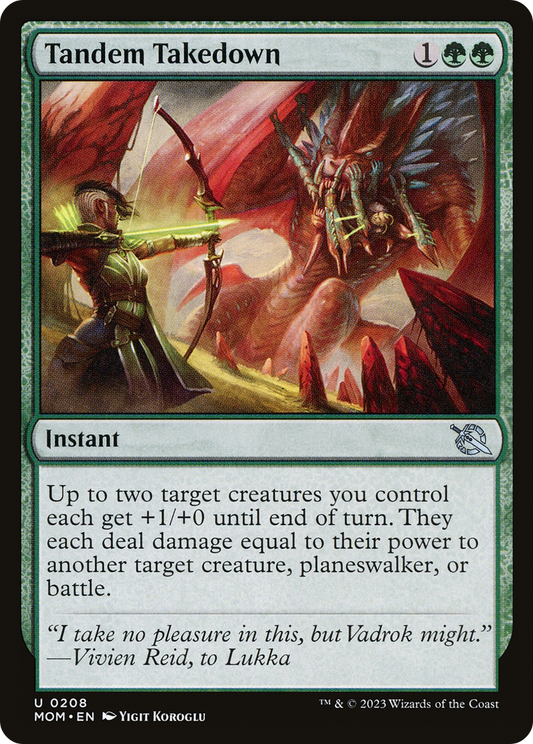 Tandem Takedown (MOM-208) - March of the Machine - Premium MTG Single from Wizards of the Coast - Just $0.25! Shop now at Game Crave Tournament Store