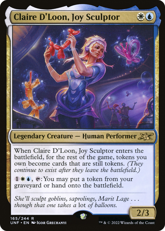 Claire D'Loon, Joy Sculptor (UNF-165) - Unfinity Foil - Premium MTG Single from Wizards of the Coast - Just $0.08! Shop now at Game Crave Tournament Store