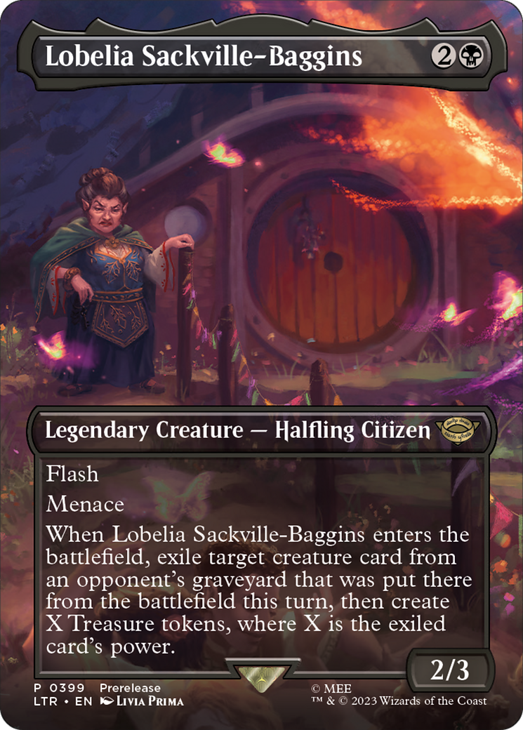 Lobelia Sackville-Baggins (LTR-399) - The Lord of the Rings: Tales of Middle-earth (Borderless) - Premium MTG Single from Wizards of the Coast - Just $0.32! Shop now at Game Crave Tournament Store