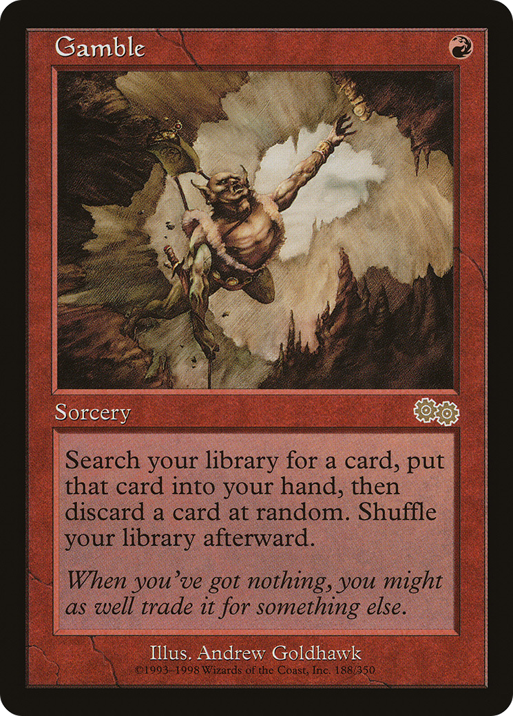 Gamble (USG-188) - Urza's Saga - Premium MTG Single from Wizards of the Coast - Just $10.51! Shop now at Game Crave Tournament Store