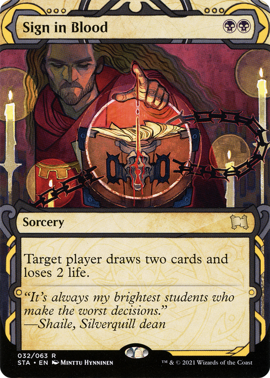 Sign in Blood (STA-032) - Strixhaven Mystical Archive: (Showcase) (Borderless) Foil - Premium MTG Single from Wizards of the Coast - Just $1.02! Shop now at Game Crave Tournament Store