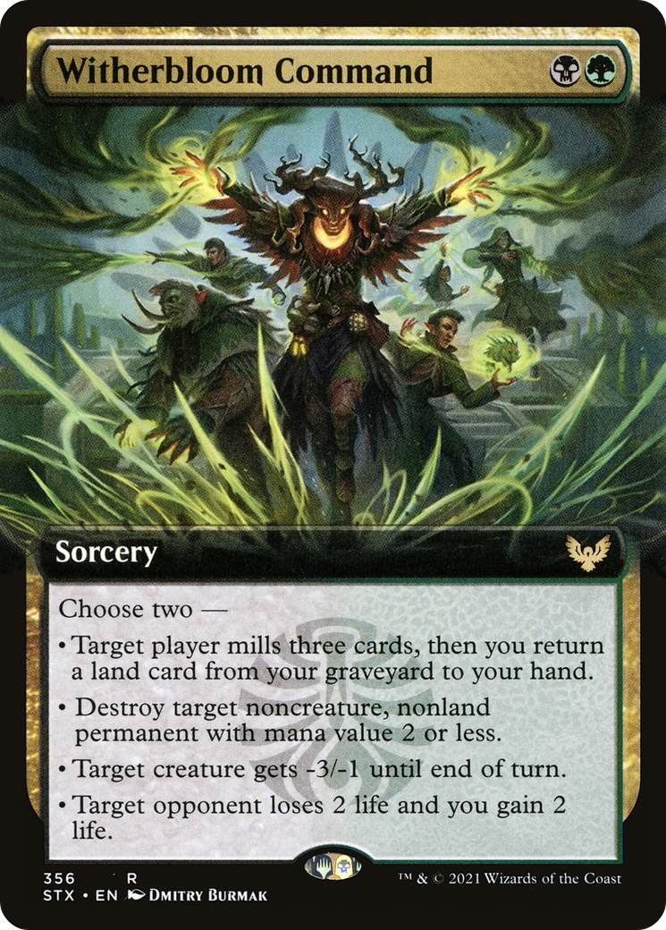 Witherbloom Command (STX-356) - Strixhaven: School of Mages: (Extended Art) Foil - Premium MTG Single from Wizards of the Coast - Just $0.69! Shop now at Game Crave Tournament Store