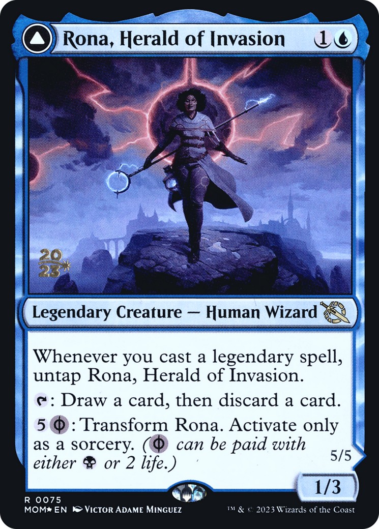 Rona, Herald of Invasion // Rona, Tolarian Obliterator (PMOM-75S) - March of the Machine Promos Foil - Premium MTG Single from Wizards of the Coast - Just $2.60! Shop now at Game Crave Tournament Store