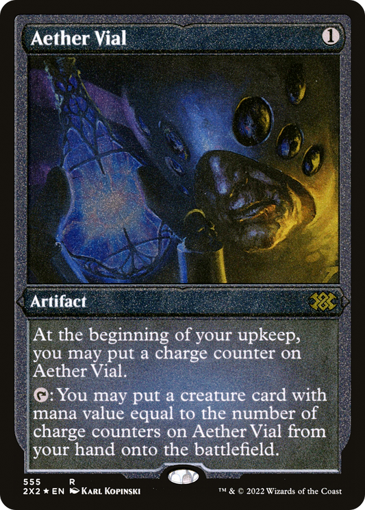 Aether Vial (2X2-555) - Double Masters 2022 Etched Foil - Premium MTG Single from Wizards of the Coast - Just $1.40! Shop now at Game Crave Tournament Store