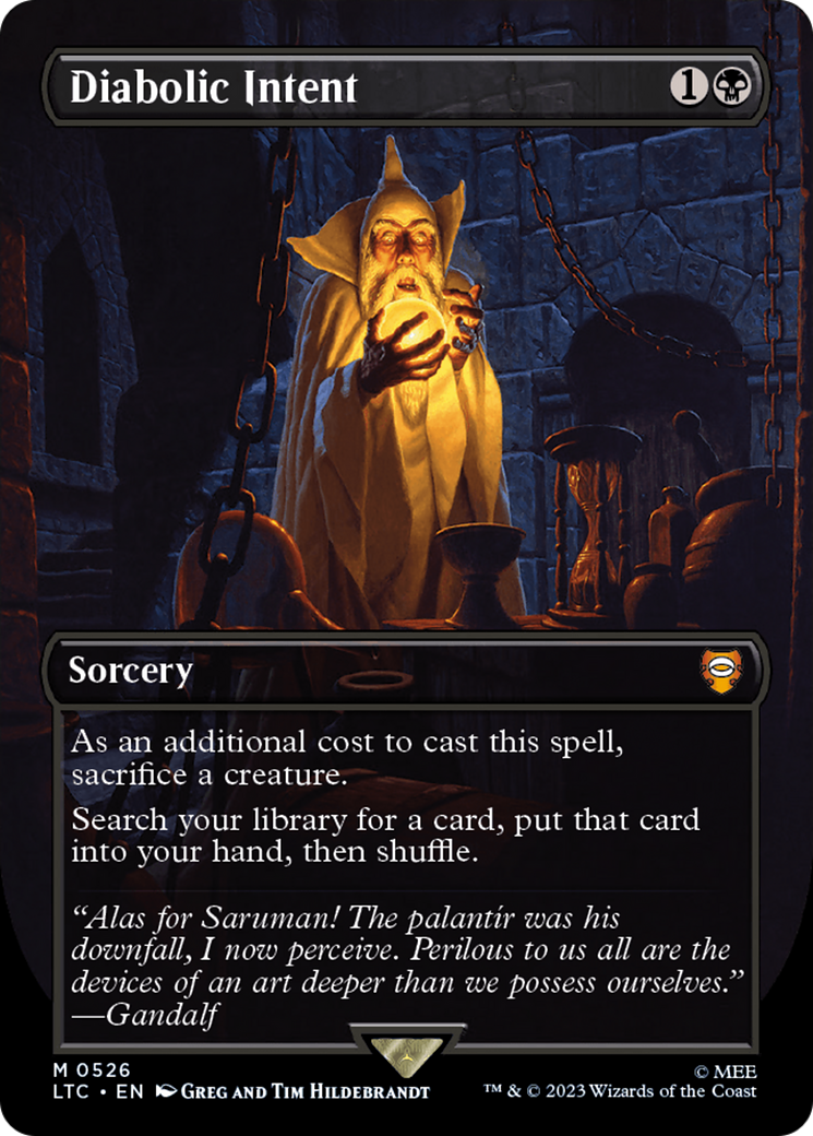 Diabolic Intent (LTC-526) - Tales of Middle-earth Commander (Borderless) Foil - Premium MTG Single from Wizards of the Coast - Just $28.74! Shop now at Game Crave Tournament Store