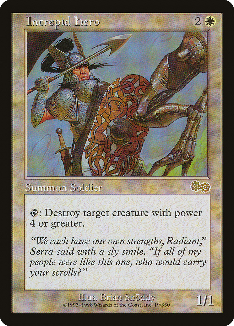 Intrepid Hero (USG-019) - Urza's Saga - Premium MTG Single from Wizards of the Coast - Just $0.49! Shop now at Game Crave Tournament Store