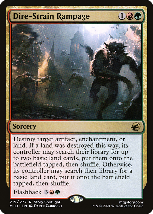 Dire-Strain Rampage (MID-219) - Innistrad: Midnight Hunt - Premium MTG Single from Wizards of the Coast - Just $0.08! Shop now at Game Crave Tournament Store