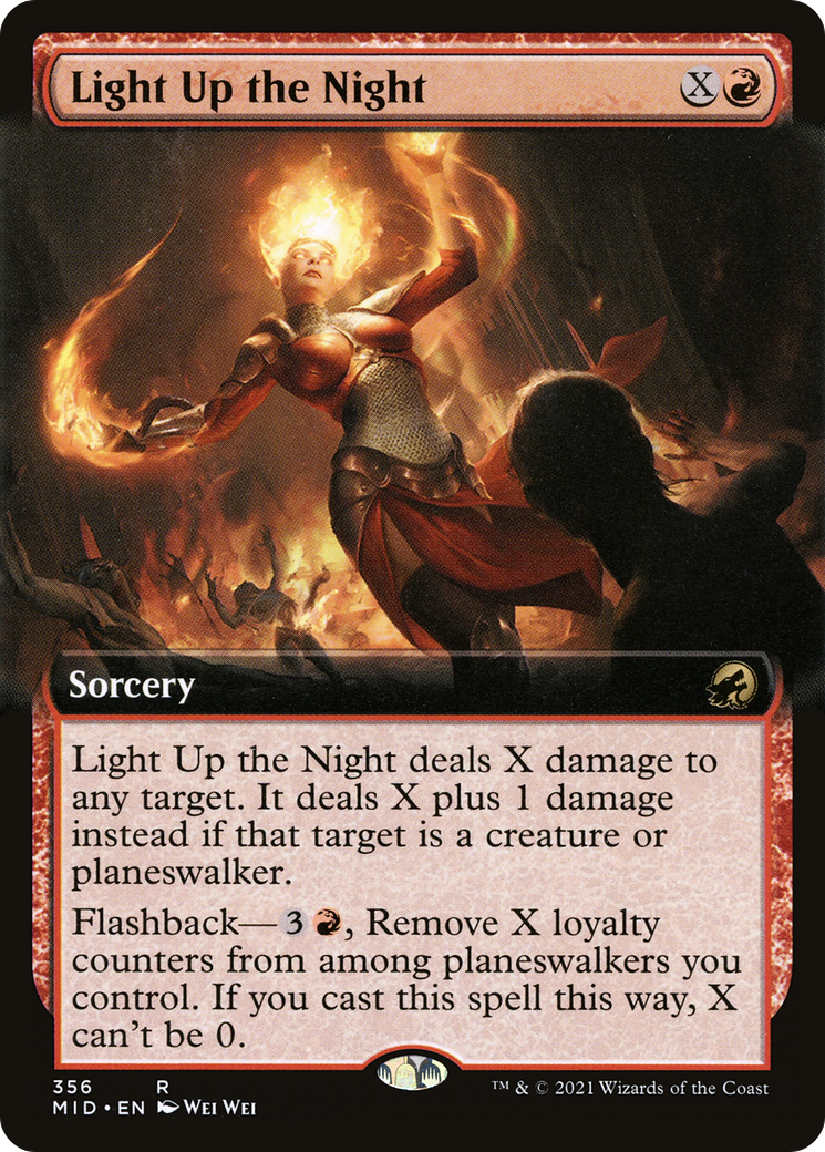 Light Up the Night (MID-356) - Innistrad: Midnight Hunt: (Extended Art) - Premium MTG Single from Wizards of the Coast - Just $0.08! Shop now at Game Crave Tournament Store