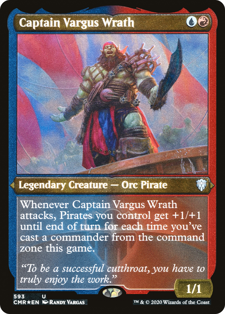Captain Vargus Wrath (CMR-593) - Commander Legends Etched Foil - Premium MTG Single from Wizards of the Coast - Just $0.08! Shop now at Game Crave Tournament Store