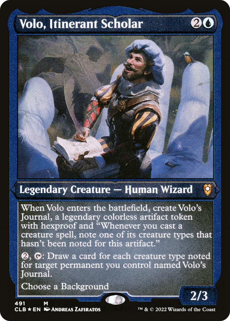 Volo, Itinerant Scholar (CLB-491) - Commander Legends: Battle for Baldur's Gate Etched Foil - Premium MTG Single from Wizards of the Coast - Just $0.08! Shop now at Game Crave Tournament Store
