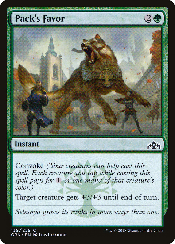 Pack's Favor (GRN-139) - Guilds of Ravnica - Premium MTG Single from Wizards of the Coast - Just $0.08! Shop now at Game Crave Tournament Store