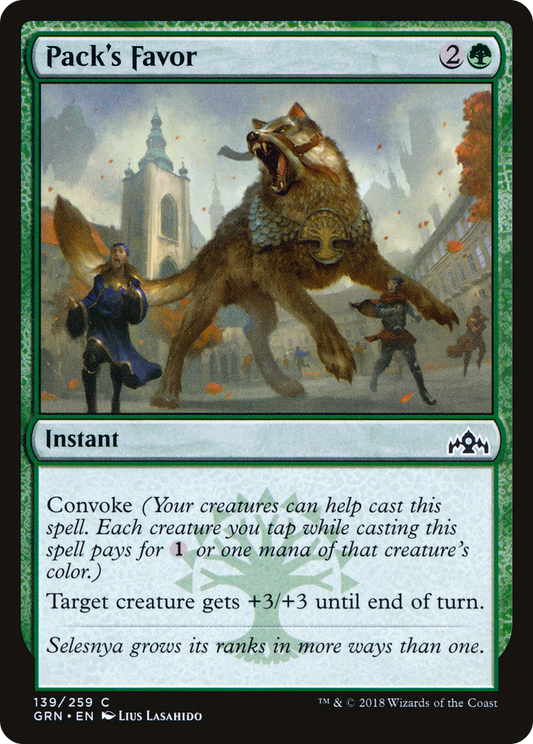 Pack's Favor (GRN-139) - Guilds of Ravnica - Premium MTG Single from Wizards of the Coast - Just $0.08! Shop now at Game Crave Tournament Store