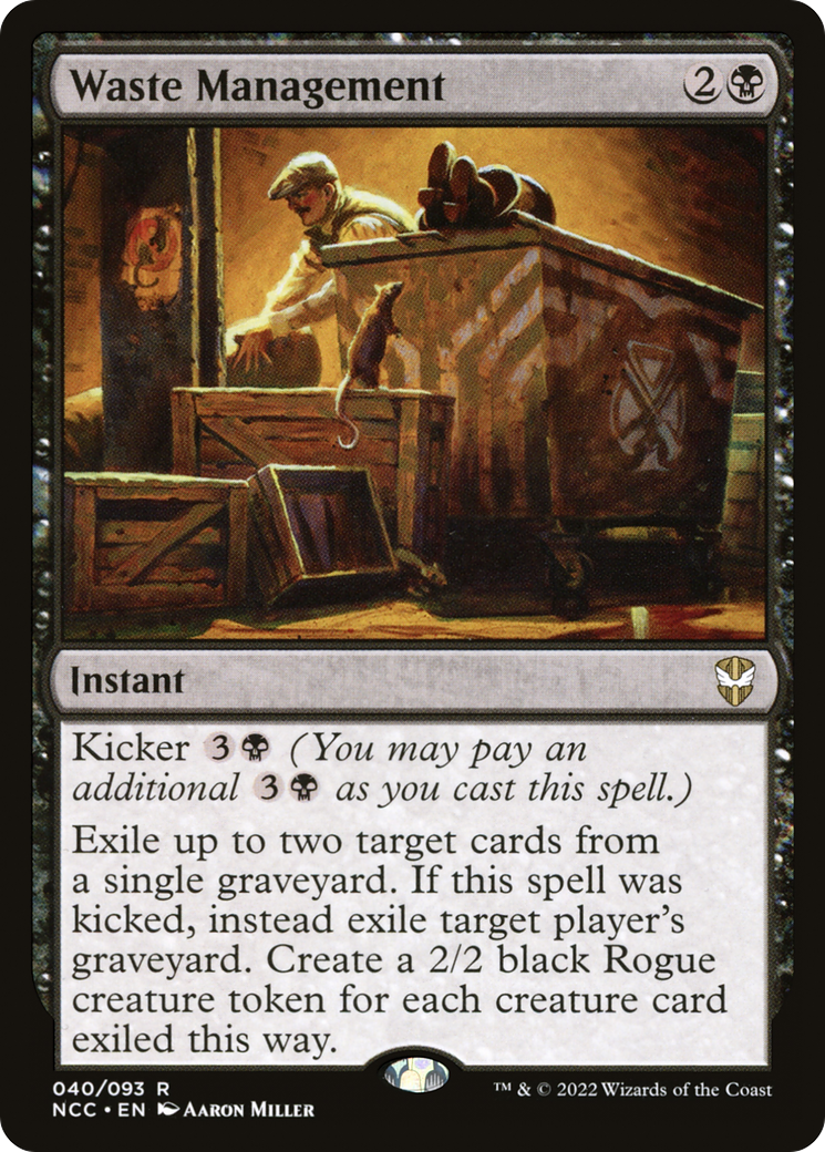 Waste Management (NCC-040) - New Capenna Commander - Premium MTG Single from Wizards of the Coast - Just $0.08! Shop now at Game Crave Tournament Store