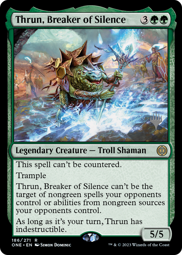 Thrun, Breaker of Silence (PONE-186P) - Phyrexia: All Will Be One Promos Foil - Premium MTG Single from Wizards of the Coast - Just $0.15! Shop now at Game Crave Tournament Store