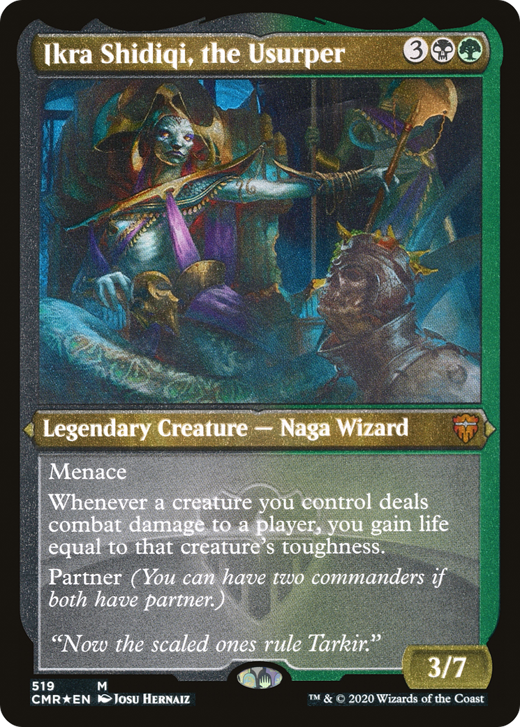 Ikra Shidiqi, the Usurper (CMR-519) - Commander Legends Etched Foil - Premium MTG Single from Wizards of the Coast - Just $0.85! Shop now at Game Crave Tournament Store