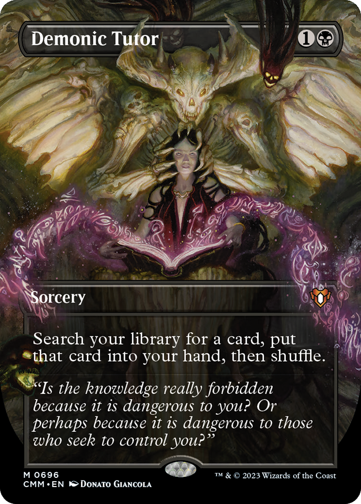 Demonic Tutor (CMM-696) - Commander Masters (Borderless) Foil - Premium MTG Single from Wizards of the Coast - Just $27.52! Shop now at Game Crave Tournament Store