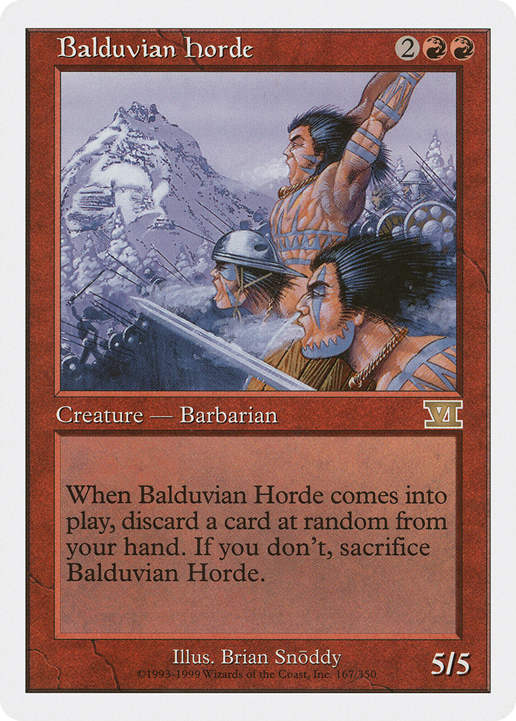 Balduvian Horde (6ED-167) - Classic Sixth Edition - Premium MTG Single from Wizards of the Coast - Just $0.30! Shop now at Game Crave Tournament Store