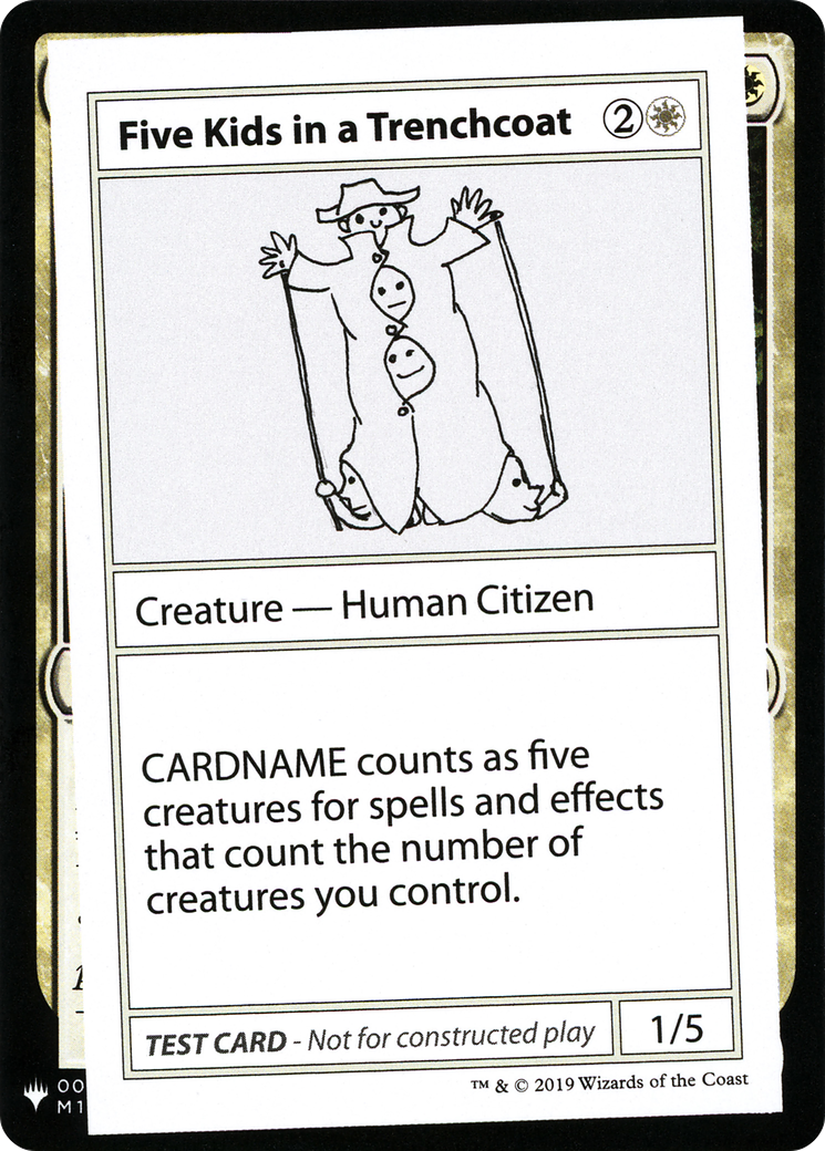 Five Kids in a Trenchcoat (CMB1-005) - Mystery Booster Playtest Cards 2019 - Premium MTG Single from Wizards of the Coast - Just $0.59! Shop now at Game Crave Tournament Store