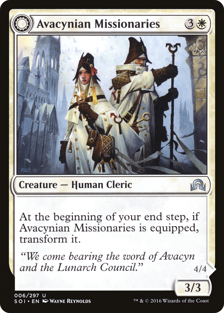 Avacynian Missionaries // Lunarch Inquisitors (SOI-006) - Shadows over Innistrad: (Double Faced Transform) Foil - Premium MTG Single from Wizards of the Coast - Just $0.26! Shop now at Game Crave Tournament Store